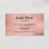 エレガントネイルサロンバラ金ゴールドスクリプトタイポグラフィ 名刺 (裏面)