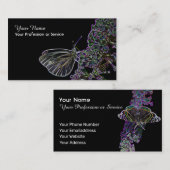 エレガントネオンアポップ・アートのート・バタフライ・フラワービジネスカー 名刺 (正面/裏面)