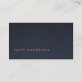 エレガントネービーミニマルブルーフォイル赤面ピンク 名刺 (正面)