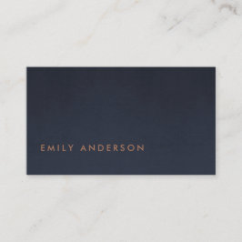 エレガントネービーミニマルブルーフォイル赤面ピンク 名刺