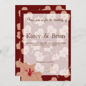 エレガントハイビスカスフラワーカスタム 招待状 (正面/裏面)