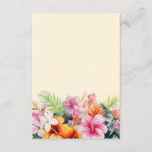 エレガントハイビスカスフラワートロピカル結婚フローラ エンクロージャーカード (裏面)