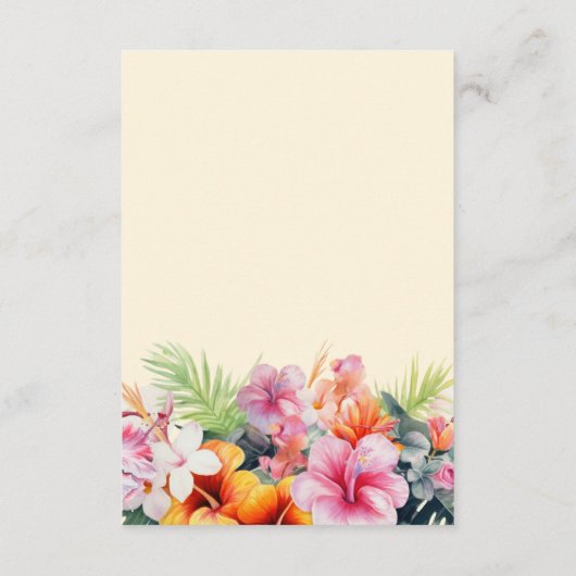 エレガントハイビスカスフラワートロピカル結婚フローラ エンクロージャーカード (裏面)