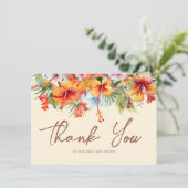 エレガントハイビスカスフラワートロピカル結婚フローラ サンキューカード (スタンド正面)
