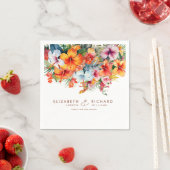 エレガントハイビスカスフラワートロピカル結婚フローラ スタンダードカクテルナプキン (インサイチュ)