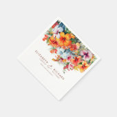 エレガントハイビスカスフラワートロピカル結婚フローラ スタンダードカクテルナプキン (角)