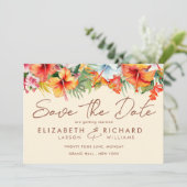 エレガントハイビスカスフラワートロピカル結婚フローラ セーブザデート (スタンド正面)