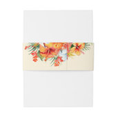 エレガントハイビスカスフラワートロピカル結婚フローラ 招待状ベリーバンド (裏面例)