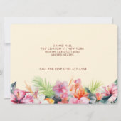 エレガントハイビスカスフラワートロピカル結婚フローラ 招待状 (裏面)