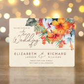 エレガントハイビスカスフラワートロピカル結婚フローラ 招待状