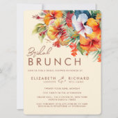 エレガントハイビスカスフラワートロピカル結婚フローラ 招待状 (正面)
