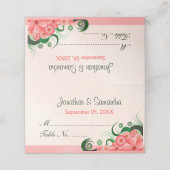 エレガントハイビスカスフローラライトピンク折り畳みテーブル プレイスカード (外部開封)