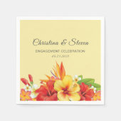 エレガントハイビスカス熱帯フローラ結婚披露宴 スタンダードカクテルナプキン (正面)