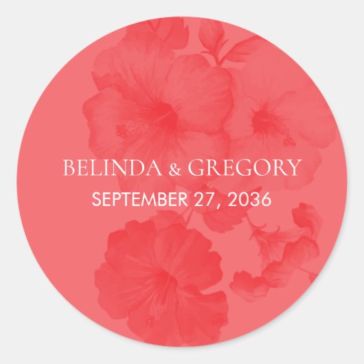 エレガントハイビスカス結婚ズ ラウンドシール (正面)