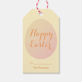 エレガントハッピーイースター絵を描エッグソフトイエロー ギフトタグ