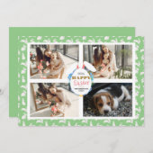 エレガントハッピーイースター耳エッグ家族の写真 シーズンカード (正面/裏面)