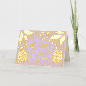 エレガントハッピーイースター 箔グリーティングカード (正面)
