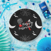 エレガントハッピーハローウィンバラとこうもり ペーパープレート (パーティー)