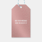 エレガントハッピーバレンタインデーバラ金ゴールドグリッター ギフトタグ (裏面)