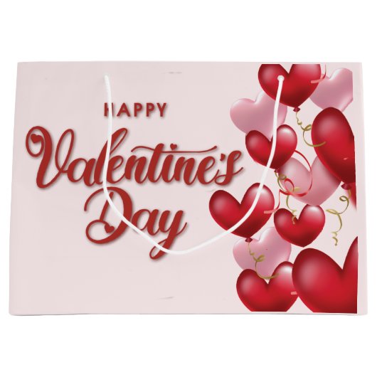 エレガントハッピーバレンタインデー大抱き枕 ラージペーパーバッグ (正面)