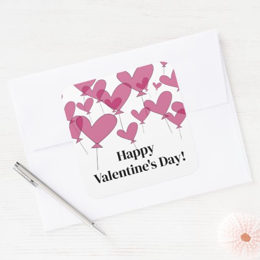 エレガントハッピーバレンタインデー スクエアシール (封筒)