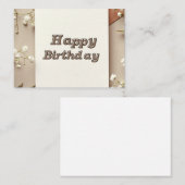 エレガントハッピーバースデーグリーティングカード ノートカード (正面/裏面)