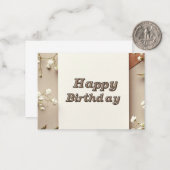 エレガントハッピーバースデーグリーティングカード ノートカード (正面/裏面インサイチュ)
