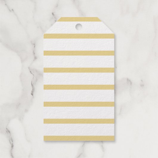 エレガントハッピーバースデースクリプトフォント金ゴールド ギフトタグ (裏面)