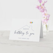 エレガントハッピーバースデーバルーン実在エテート 箔グリーティングカード (蘭)