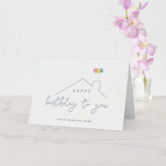 エレガントハッピーバースデーバルーン実在エテート 箔グリーティングカード (蘭)