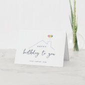 エレガントハッピーバースデーバルーン実在エテート 箔グリーティングカード (正面)