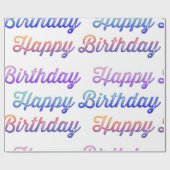 エレガントハッピーバースデーパターン ラッピングペーパー (フラット)