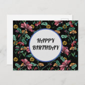 エレガントハッピーバースデーフローラはがき ポストカード (正面/裏面)