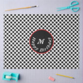 エレガントハッピーバースデーブラック水玉模様 薄葉紙 (クラフト)