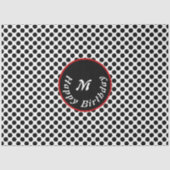 エレガントハッピーバースデーブラック水玉模様 薄葉紙 (正面)