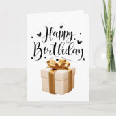 エレガントハッピーバースデー挨拶 カード (正面)