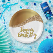 エレガントハッピーバースデー ペーパープレート (パーティー)