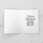 「エレガントハッピーホリデー2026カードモダン- ミニマル シーズンカード (内部)