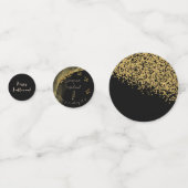 エレガントハロウィン結婚ズ&金ゴールドスカル紙吹雪 コンフェッティ (裏面)