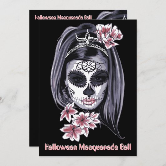 エレガントハロウィンcinco de mayo砂糖スカル (正面/裏面)