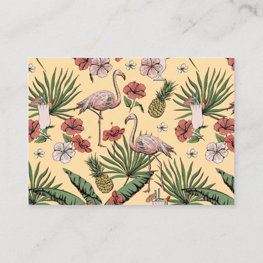 エレガントハワイアンフローラ黄ブライダルシャワー エンクロージャーカード (裏面)