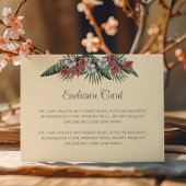 エレガントハワイアンフローラ黄ブライダルシャワー エンクロージャーカード