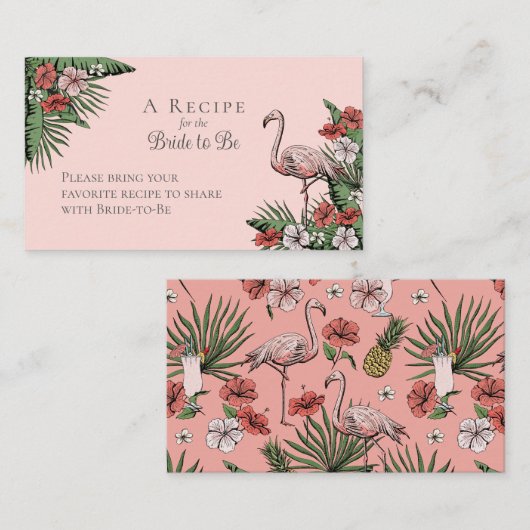 エレガントハワイアンブライダルシャワーフローラレシピ エンクロージャーカード (正面/裏面)