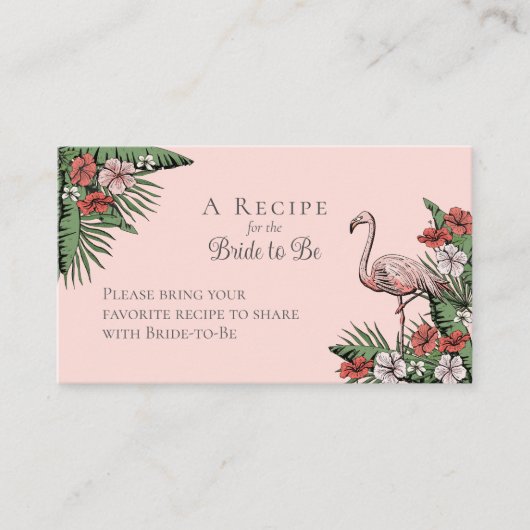 エレガントハワイアンブライダルシャワーフローラレシピ エンクロージャーカード (正面)