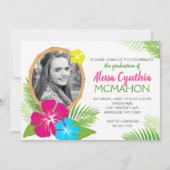 エレガントハワイアンルアウ（ハワイ式宴会）卒業写真 招待状 (正面)