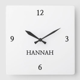 「エレガントハンナパーソナライズされた」 スクエア壁時計