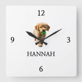 「エレガントハンナパーソナライズされた」 スクエア壁時計