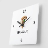 「エレガントハンナパーソナライズされた」 スクエア壁時計 (傾斜)