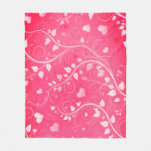 エレガントハートつる植物:ロマンチックなフローラデザイン フリースブランケット (正面)
