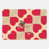 エレガントハートとバラ ラッピングペーパーシート (正面3)